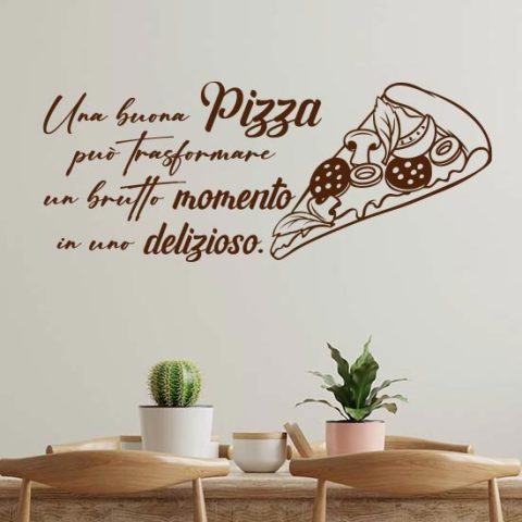 Frase sulla pizza adesiva da muro wall stickers cucina