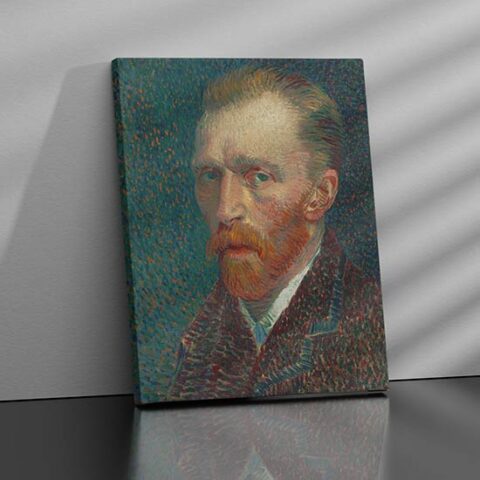 Quadro con autoritratto di Van Gogh su tela