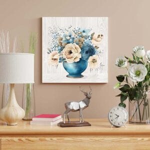 Quadro su tela con fiori shabby chic decor