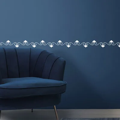 Greca adesiva decorativa da muro bianca