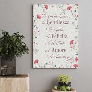 Quadro con frase sulla famiglia in stile shabby