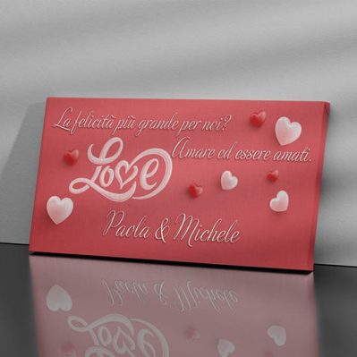 Quadro personalizzato idea regalo per San Valentino su tela