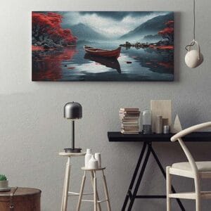 Quadro su tela con paesaggio artistico dipinto