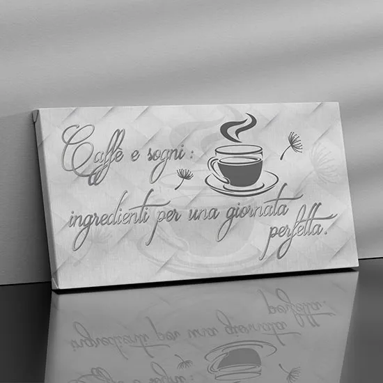 Srart - Stampa su tela da parete con cuore e caffè in stile retrò