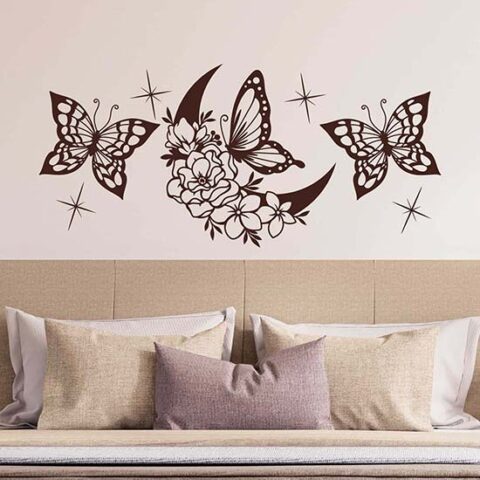 Farfalle adesive per la parete della camera da letto
