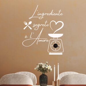 Orologio da muro per cucina con frase adesiva da parete