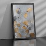 DOOPVM No Frame Foglie di Foglia d'oro Moderne Quadri e Stampe su Tela Astratti Immagini per pareti per Soggiorno Decorazioni per la casa 50cmx70cmx3 Pezzi Senza Cornice