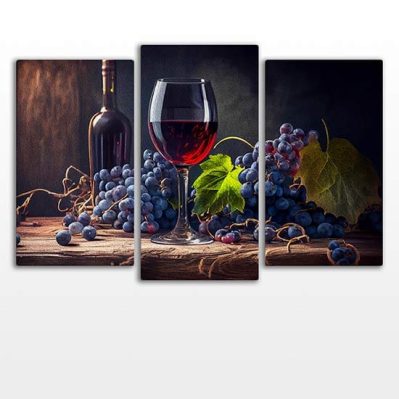 Quadri moderni con vino su tela effetto dipinto a olio