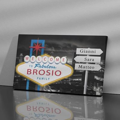 Quadro personalizzato per la famiglia con nomi su tela