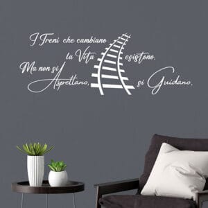 Frase motivazionale con scritte adesive da parete