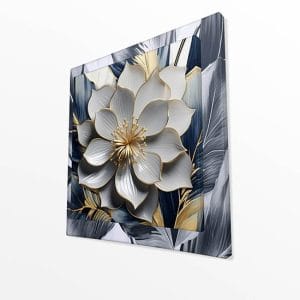 Quadro 3d con fiore arte moderna tridimensionale