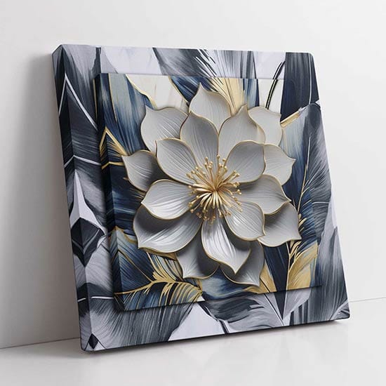 Quadro 3d con fiore arte moderna