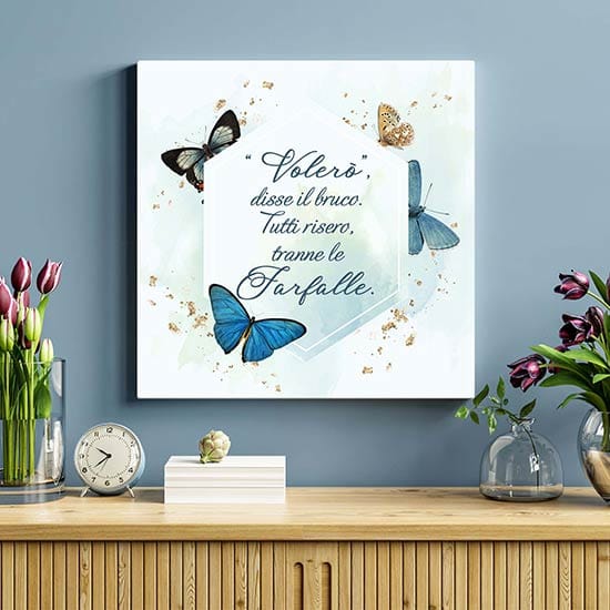 Stampa Artistica Farfalle Stampa Su Tela Con Farfalle E Fiori Rosa Quadro Elegante Per La Casa 1065255