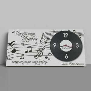 Quadro orologio da parete con frase sulla musica