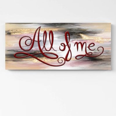 Quadro per camera da letto con scritte su tela