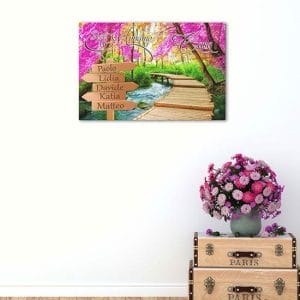 Quadro personalizzabile con nomi della famiglia tela moderna