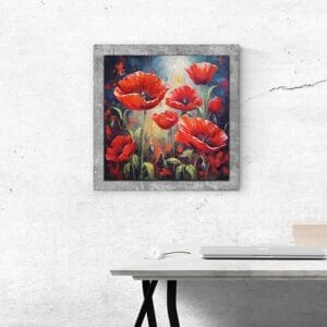 Stampa su tela con papaveri rossi quadro moderno