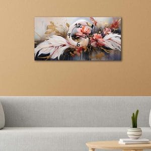 Orologio da parete su quadro artistico moderno su tela