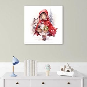 Quadretto per bambini con cappuccetto rosso quadro su tela