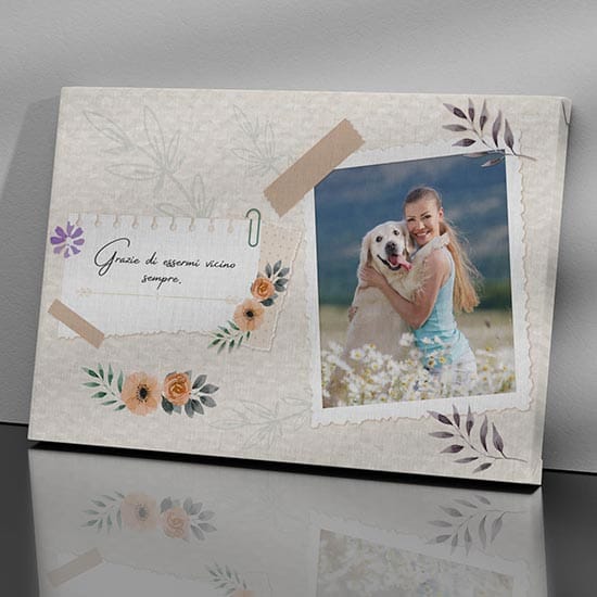 Quadro con foto personalizzato con dedica stampa