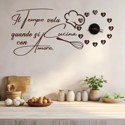 cucina orologio adesivo da parete