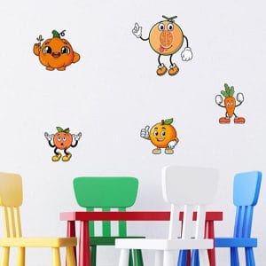 Adesivi simpatici con frutta e verdura