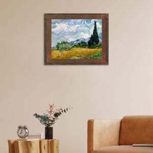 Quadro di Van Gogh campo di grano con cipressi stampa su tela
