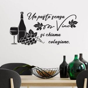 Scritte adesive da parete sul vino