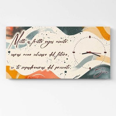 Quadro orologio da muro con frase
