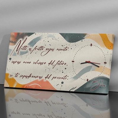 Quadro orologio da muro con frase di Seneca