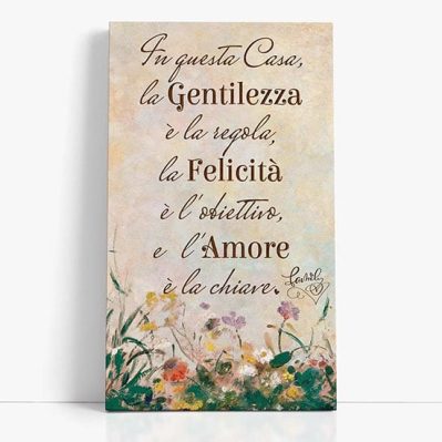 Quadro per soggiorno con frase sulla famiglia