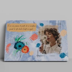 Quadro personalizzato con foto e dedica stampati su tela