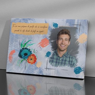 Quadro personalizzato con foto e dedica su tela