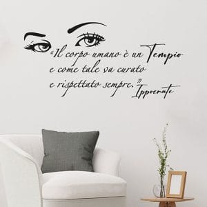 Adesivi da parete con frase di Ippocrate stickers