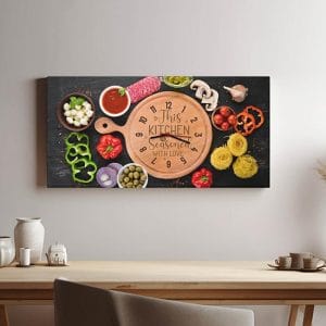 Orologio da parete su tela per cucina per arredare