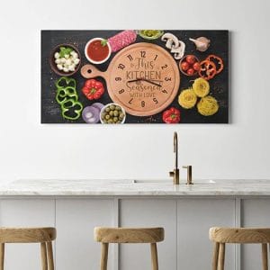 Orologio da parete su tela per cucina per arredare con originalità