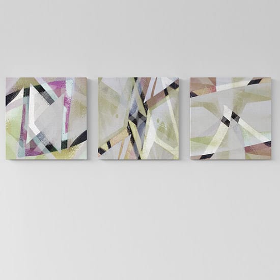 Quadri astratti moderni 3 tele geometriche