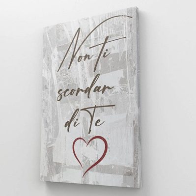 Quadro con scritte stampate su tela da appendere