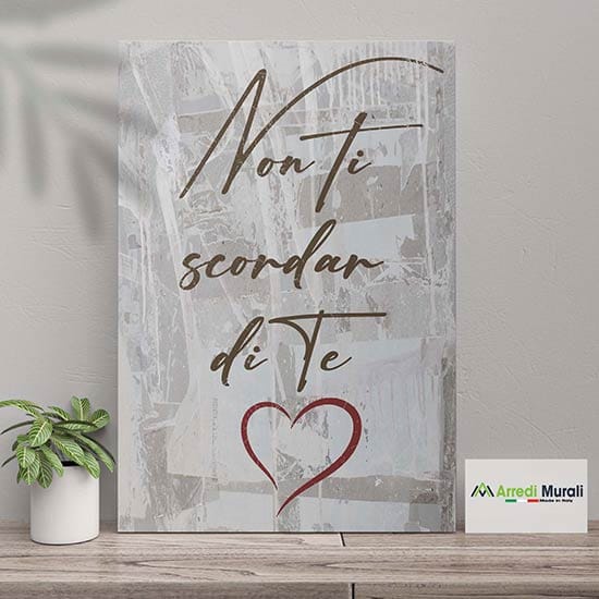 Quadro con scritte stampate su tela