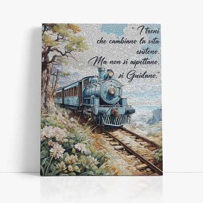 Quadro soggiorno con frase su tela