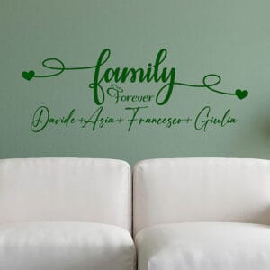 Adesivi personalizzati famiglia con nomi per pareti
