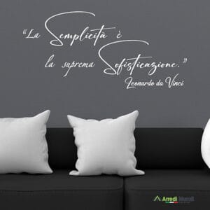Frase adesiva da parete di Leonardo da Vinci scritte