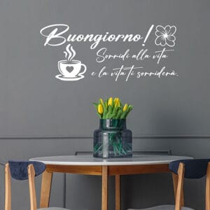 Frasi buongiorno adesivi da parete di design