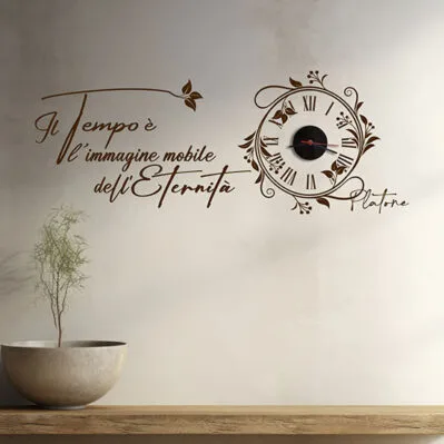 Orologio da muro con frase adesiva di Platone