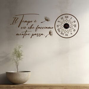 Orologio da parete con frase murale adesiva