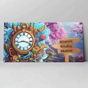 Orologio da parete personalizzato per la famiglia su quadro