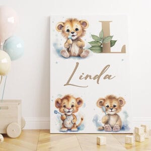 Quadretto per bambini personalizzato con nome su tela