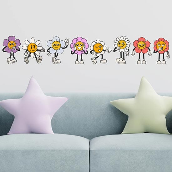 Simpatiche margherite adesive per bambini