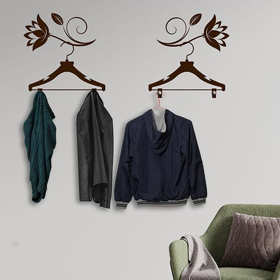 Appendiabiti adesivi da parete con fiori di design