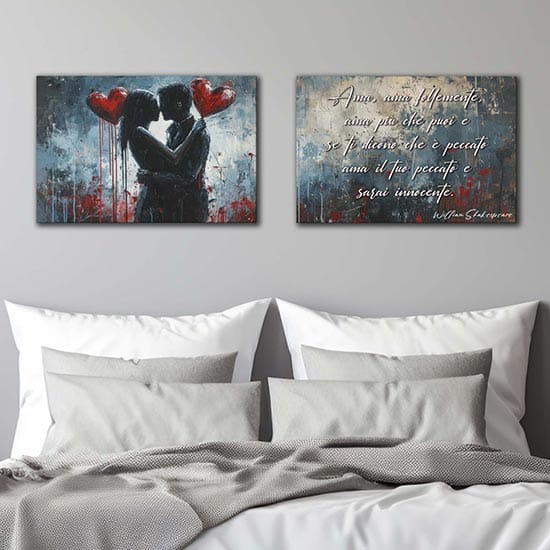 Quadri per camera da letto con frase d'amore